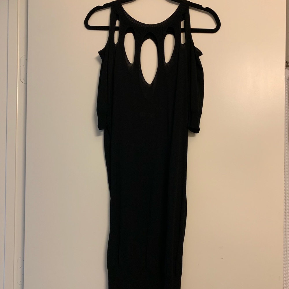 Jean Paul Gautier cold shoulder thin sweater dress